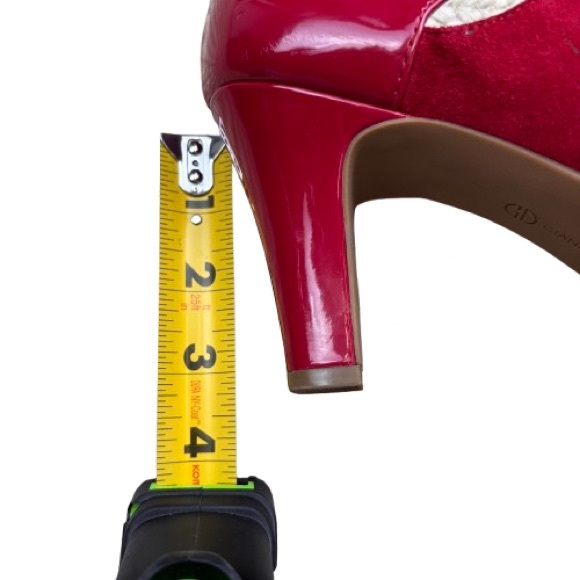 Gianni Bernini Velmah Red Suede Patent Leather Ankle Strap Mary Jane Heels 10M - Picture 9 of 12